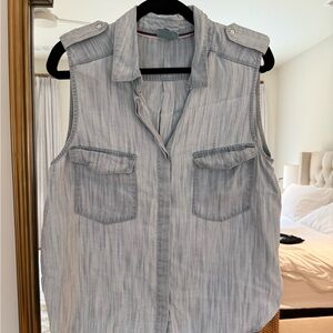 C&C California Light Blue Denim Sleeveless Top